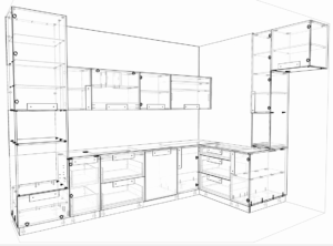 Приклад 3D frame кухні в програмі Астра Конструктор Меблів