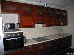 Дерев'яна пряма кухня, фасади кольору "Локарно"