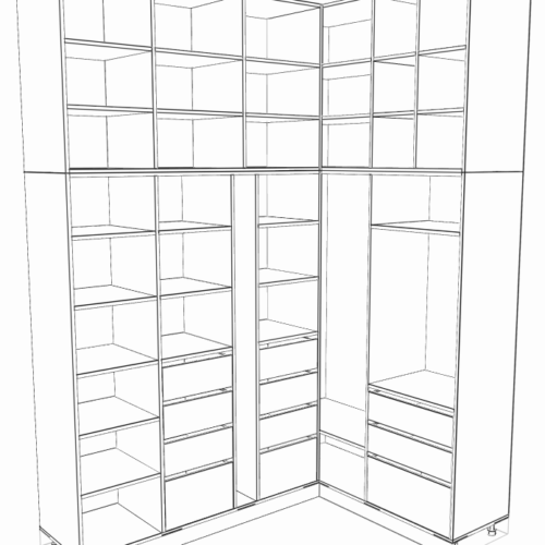 a1585h-look Вигляд гардеробної розмірами 2,1м * 1,55м